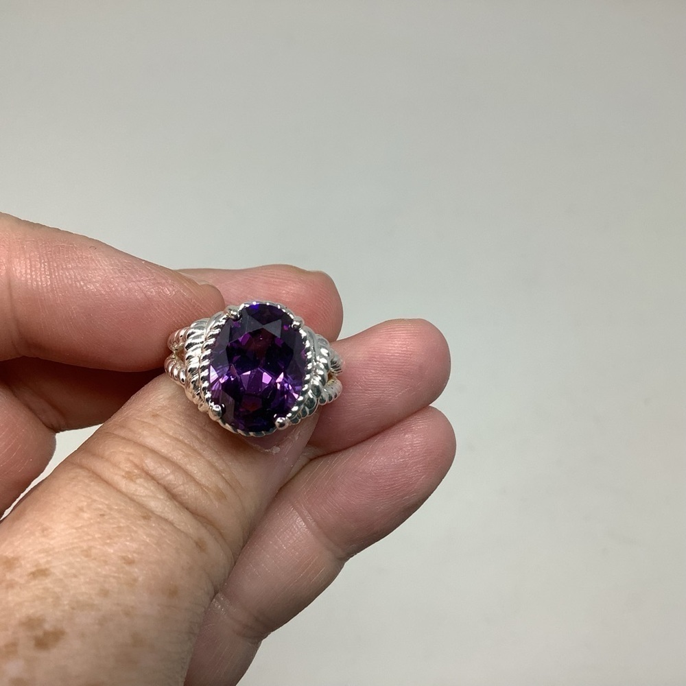 Nataliya V Collister Nvc Purple Ring With Rope Detail Accent